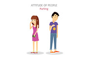 Attitude of People. Parting. Couple