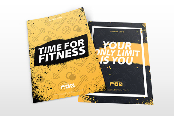 12 Fitness Quotes Posters in Flyer Templates - product preview 3