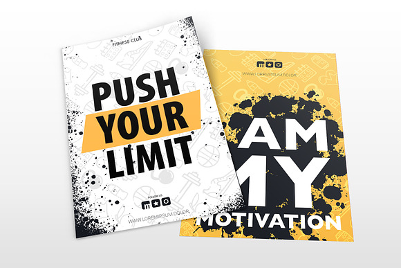 12 Fitness Quotes Posters in Flyer Templates - product preview 4