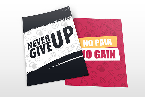 12 Fitness Quotes Posters in Flyer Templates - product preview 9