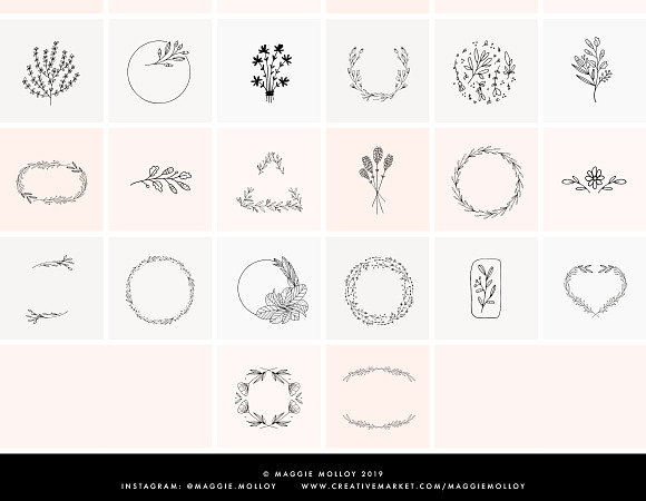50 Floral Hand Drawn Logo Templates in Logo Templates - product preview 4