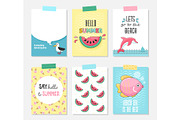 Vector set of bright summer cards