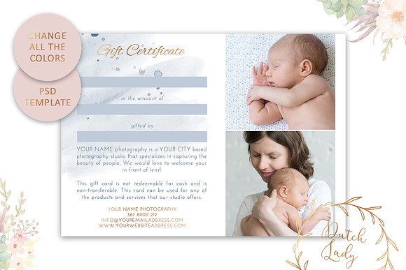 PSD Photo Gift Card Template #36 in Card Templates - product preview 4