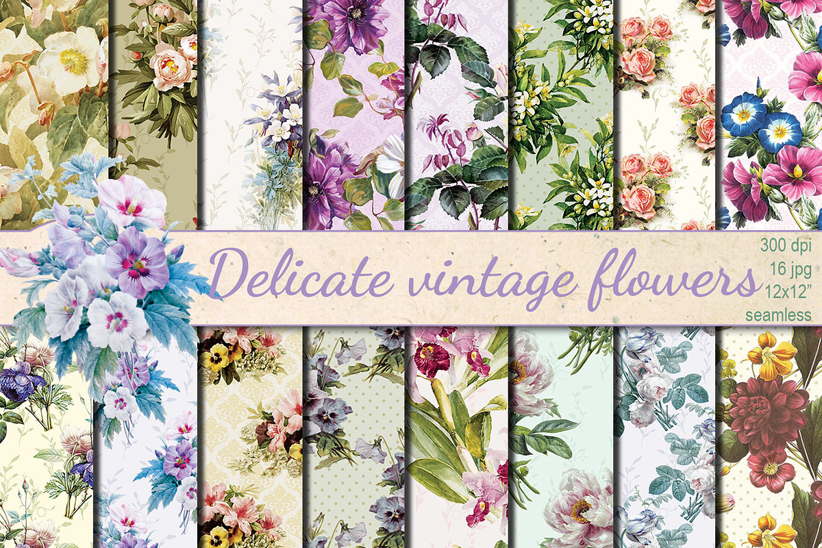 Delicate Vintage flowers pattern in Patterns - product preview 8