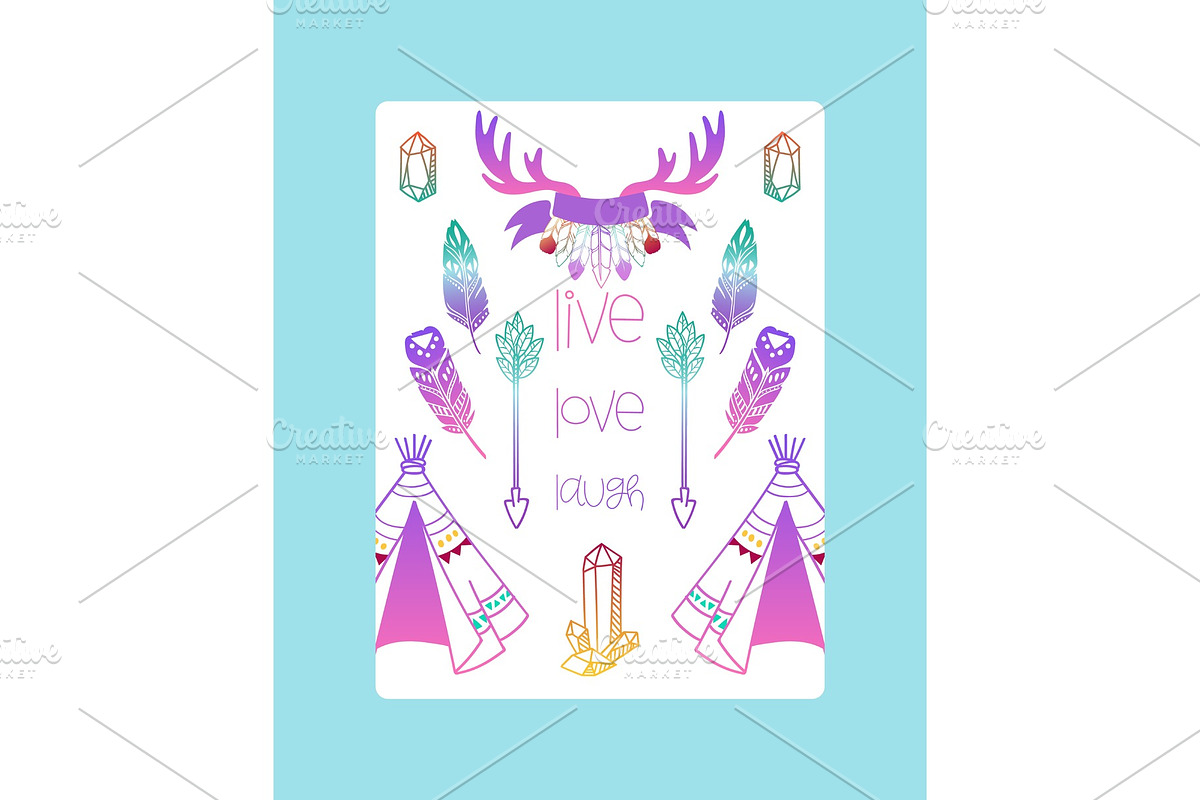 Boho poster, banner vector in Illustrations - product preview 8