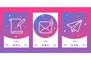 Email outline icons set o posters