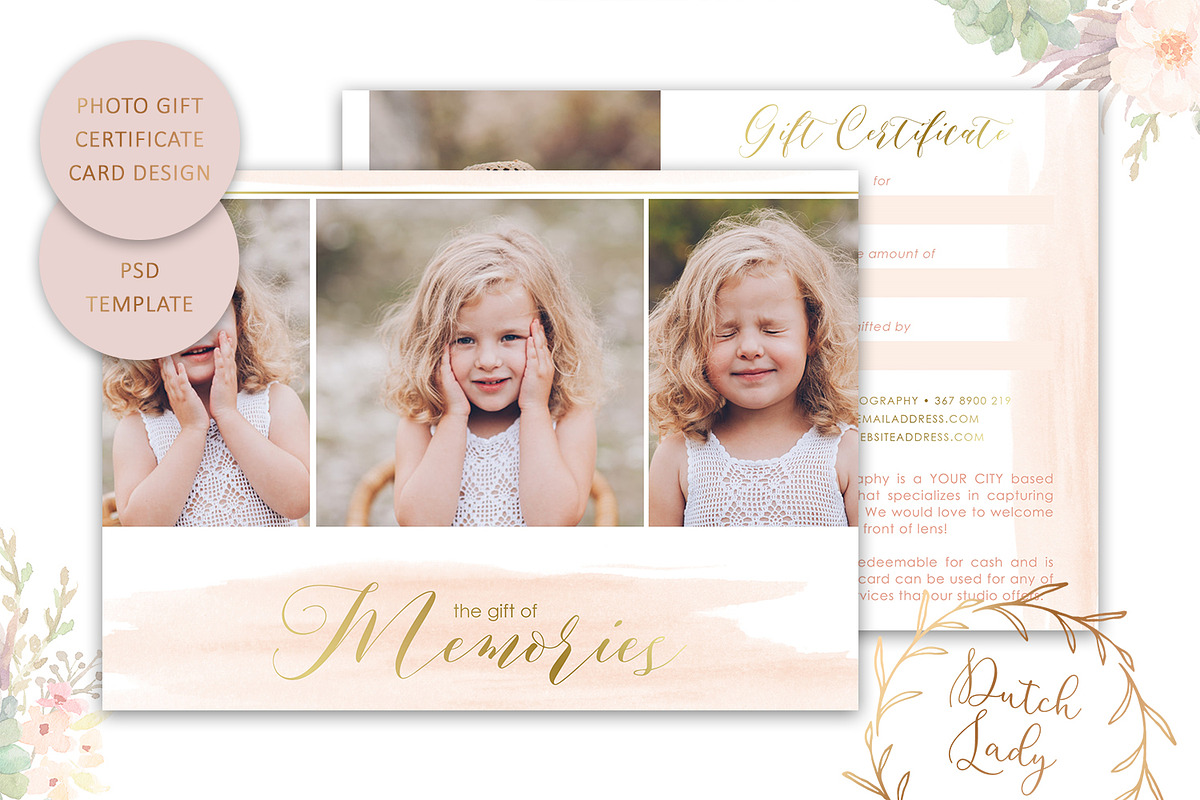 PSD Photo Gift Card Template #37 in Card Templates - product preview 8