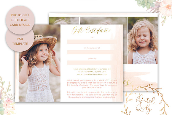 PSD Photo Gift Card Template #37 in Card Templates - product preview 1