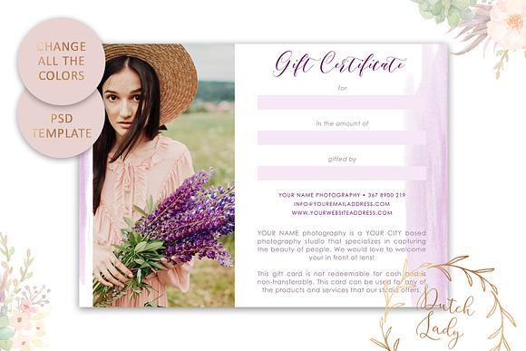 PSD Photo Gift Card Template #37 in Card Templates - product preview 4