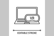 Computer VR headset linear icon