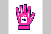 VR glove color icon