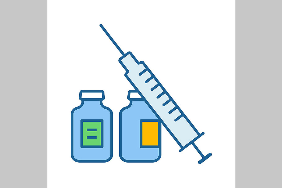Syringe and vials color icon in Icons - product preview 8