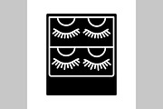 False eyelashes packaging glyph icon