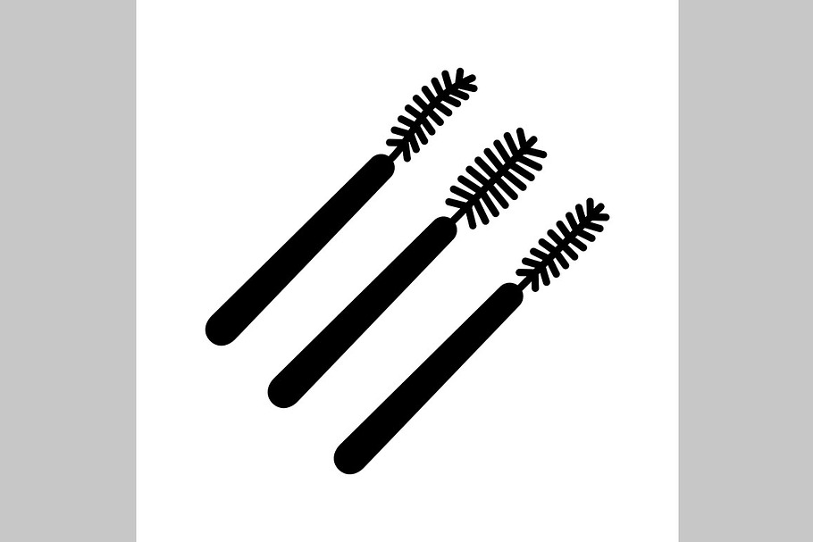 Disposable mascara wands glyph icon in Icons - product preview 8
