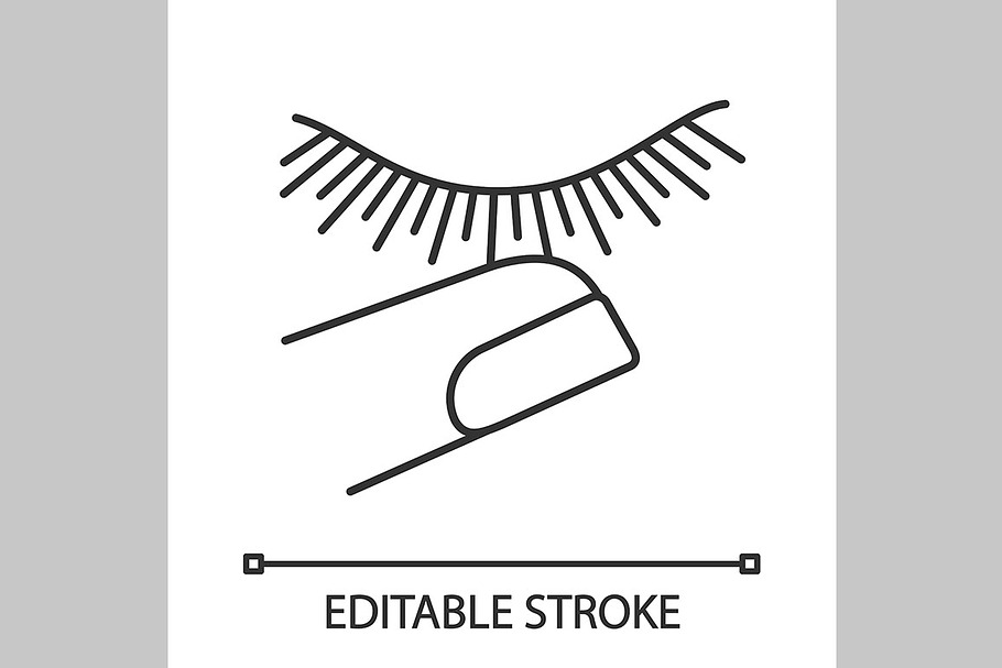 Stop touching eyelashes linear icon in Icons - product preview 8