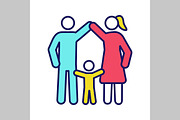Child protection color icon