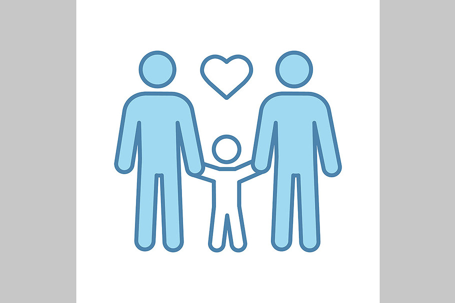 Gay family color icon in Icons - product preview 8