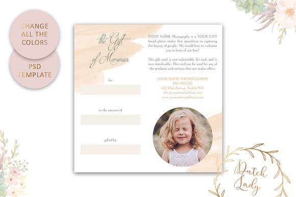 PSD Photo Gift Card Template #39 in Card Templates - product preview 4