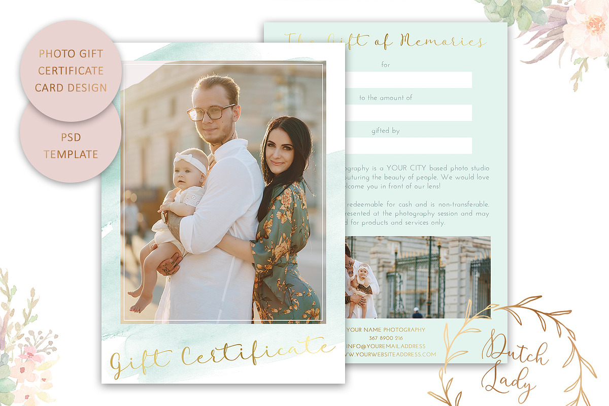 PSD Photo Gift Card Template #34 in Card Templates - product preview 8