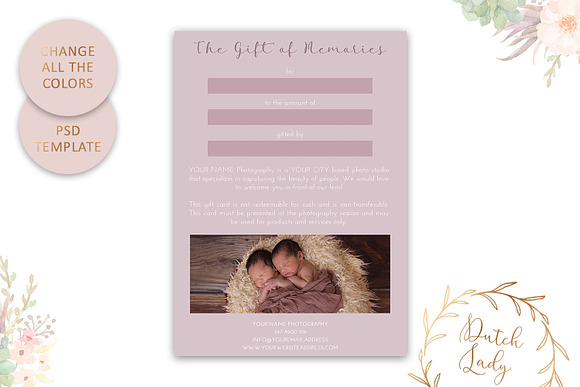 PSD Photo Gift Card Template #34 in Card Templates - product preview 4