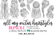 90 Vector hairstyles bundle