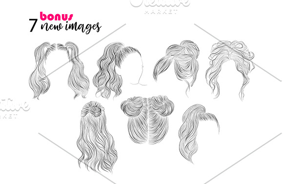 90 Vector hairstyles bundle in Illustrations - product preview 5