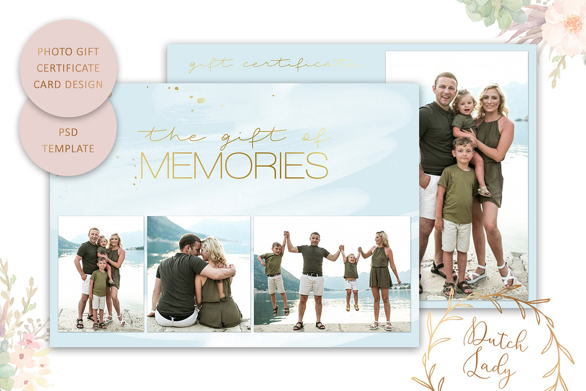 PSD Photo Gift Card Template #38 in Card Templates - product preview 8