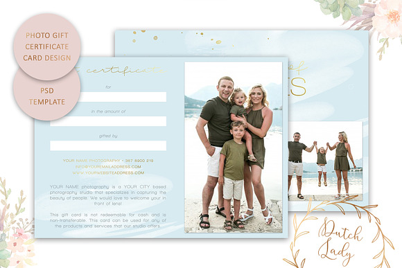 PSD Photo Gift Card Template #38 in Card Templates - product preview 1