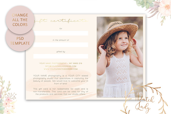 PSD Photo Gift Card Template #38 in Card Templates - product preview 4