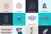 Nanotechnology applications icons