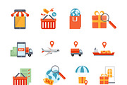 M-commerce icons set