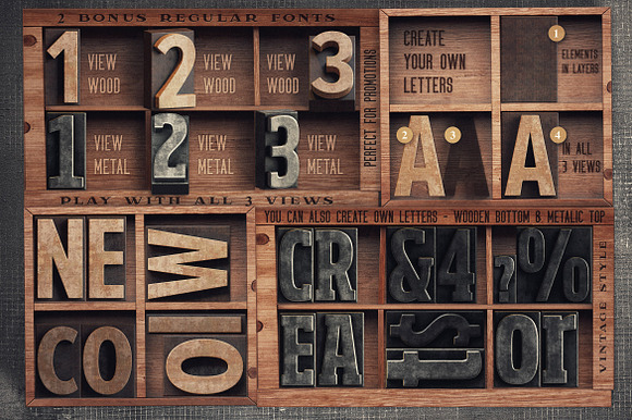 Vintage Letterpress Toolkit in Graphics - product preview 2