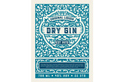 Gin label with floral ornaments