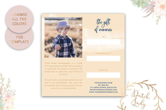 PSD Photo Gift Card Template #42 in Card Templates - product preview 4