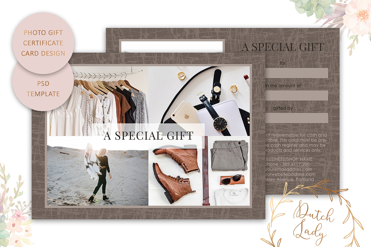 PSD Photo Gift Card Template #29 in Card Templates - product preview 8