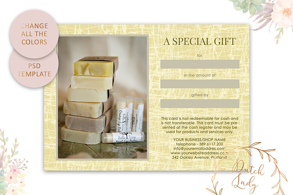 PSD Photo Gift Card Template #29 in Card Templates - product preview 4
