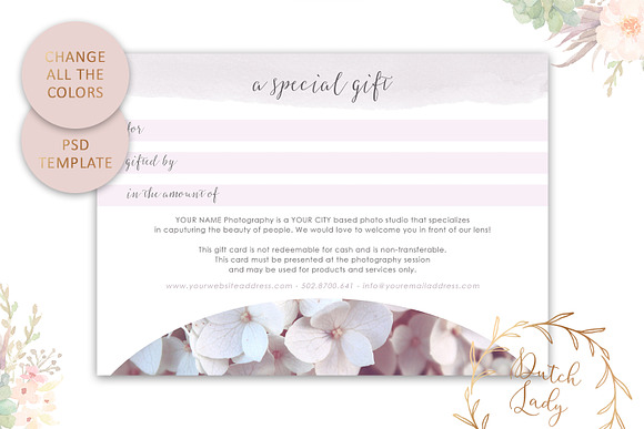 PSD Photo Gift Card Template #52 in Card Templates - product preview 4