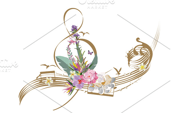 Musical treble clefs. in Illustrations - product preview 7