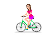young woman riding bicycles
