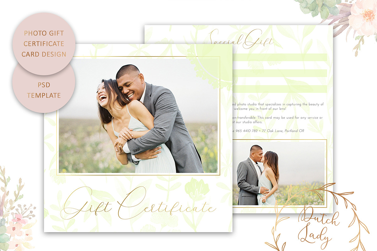 PSD Photo Gift Card Template #46 in Card Templates - product preview 8