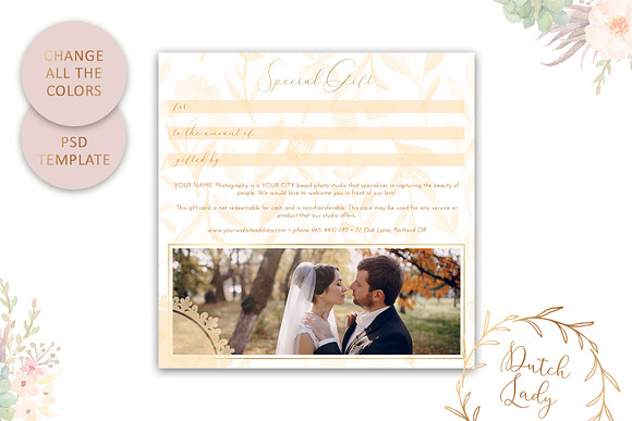 PSD Photo Gift Card Template #46 in Card Templates - product preview 4