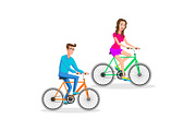 hipsters Woman  Man Riding Bicycle