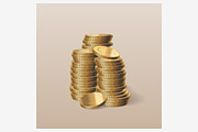 Stack of golden coins vector