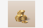Stack of realistic coins vector