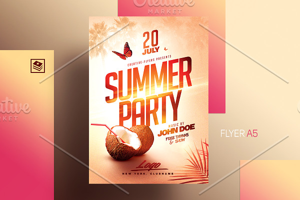 Summer Party Poster PSD