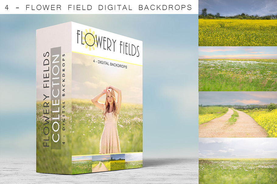 Digital Backdrops - Flowery Fields in Textures - product preview 8