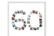 Number 60 Photo Collage Template