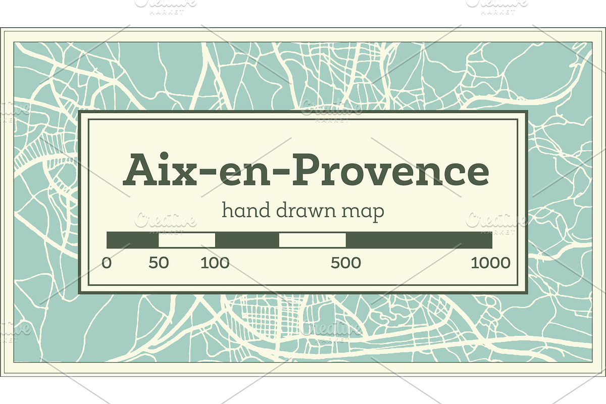 Aix-en-Provence France City Map in Illustrations - product preview 8