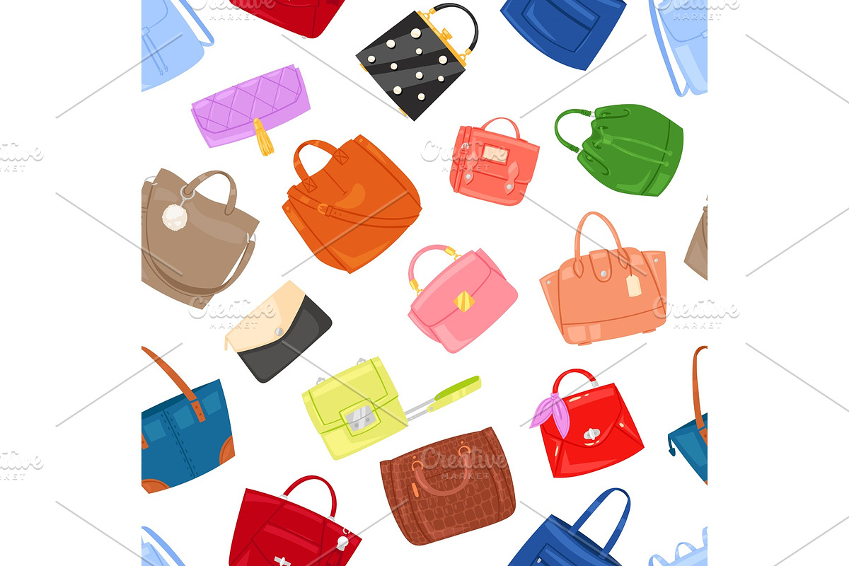 Woman bag vector girls handbag or in Textures - product preview 8