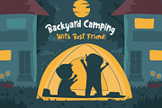 Backyard Camping-Vector Illustration